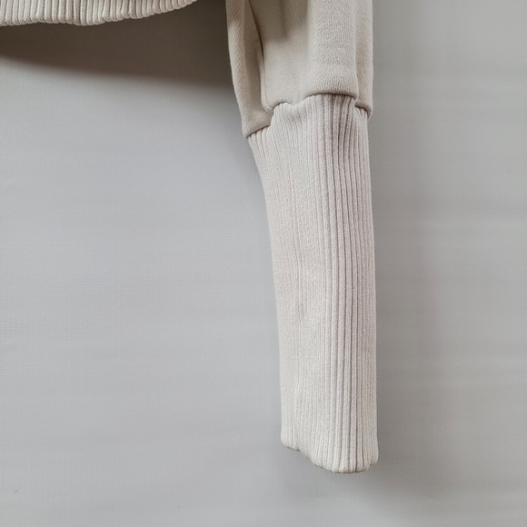 Agolde Klara V Neck Off White Ribbed Sweatshirt Size Large Modern Minimalist - Picture 12 of 16